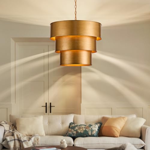 Ludil 21" Vintage Metal Drum Chandelier, 7-Light E12 Industrial Adjustable