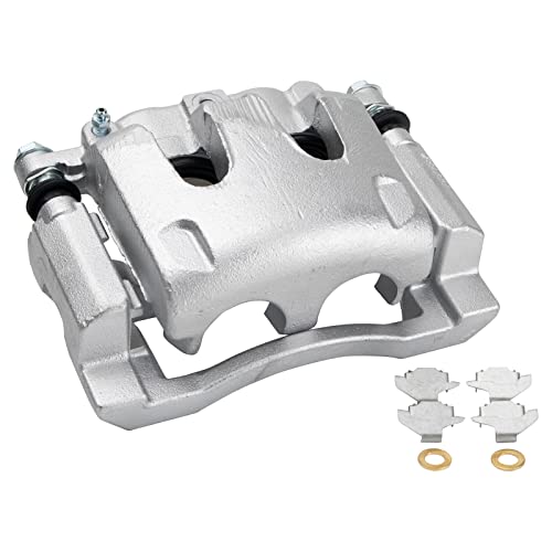 Image of TRQ Rear Brake Pad, Caliper, & Rotor Kit Ceramic Compatible with 2005-2007 Ford F-350 Super Duty 2011-2012 F-450 Super Duty