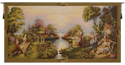 Romance at the Garden Lake Decorative Tapestry Wall Hanging 27 x 54 in