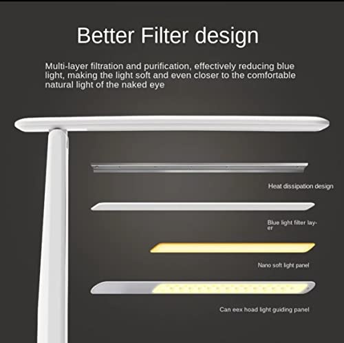 BEL AIR HOME Flexo LED 5W MOBIL blanco, lámpara escritorio táctil con protección ocular, base de carga inalámbrica, 3 temperaturas de luz, USB, diseño moderno - imagen 2