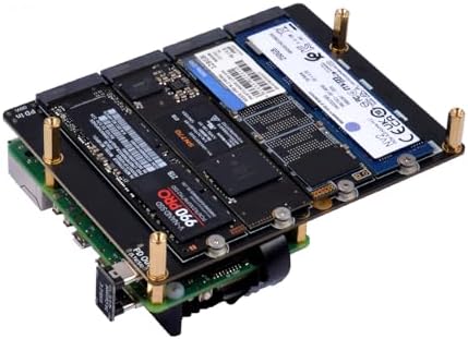 GeeekPi N16 Quad M.2 M-Key NVMe SSD HAT for Raspberry Pi 5, Support M.2 NVMe M-Key 2230/2242/2260/2280 SSDs