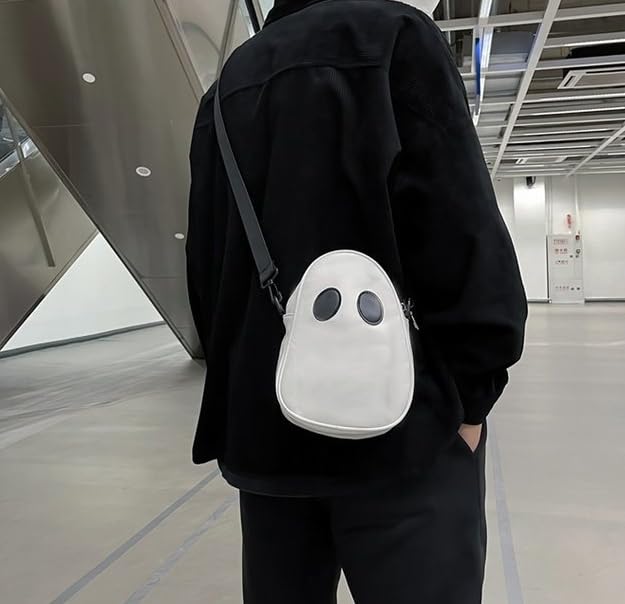 Unisex Ghost-Themed Crossbody Bag – Trendy Japanese Korean Style Shoulder Sling Bag with Large Capacity4