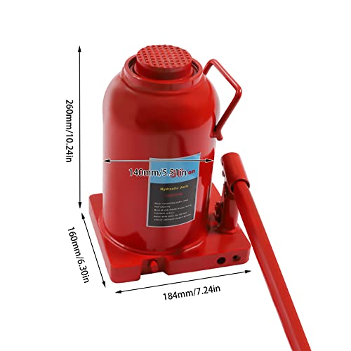 30/50 Ton Hydraulic Welded Bottle Jack Hydraulic Jacks Trucks Jack Heavy Duty Stubby Low Profile Welded Bottle Jack (Red-50 Ton（110231Lbs）) #TOP2