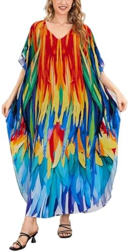 NFVNKJ Women's Plus Size Beach Lounge Kaftan Maxi Dress Swimsuit ...