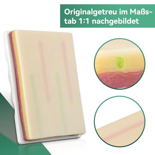 Image of Medarchitect Venipuncture IV Injection Training Pad Model with 4 Veins Imbedded and 3 Skin Layers for Medical Students Doctors Nurses Practice (Pack of 2)