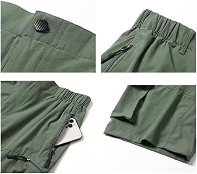 Tansozer Korte wandelbroek voor heren met ritssluitingzak outdoor zomer cargoshorts, zwart, S Kort