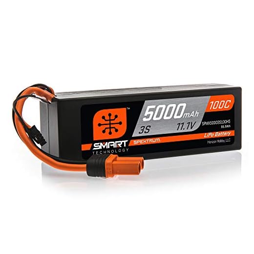 Spektrum 11.1V 5000mAh 3S 100C Smart Hardcase LiPo Battery: IC5, SPMX50003S100H5