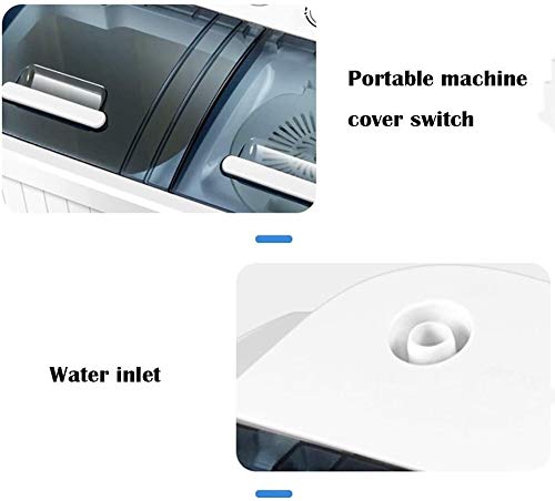KANBUN Washing Machine,Twin Tub 18.7Lbs Capacity, Washer(11Lbs) and Spinner(7.7Lbs),Portable Compact Laundry Machines Durable Design Energy Saving,Rotary Controller and Washer Spin Dryer - Image 6