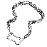 ZFHTJEKNCS Punk Korean Dogs Collar de Hueso para Mujer, Accesorio chulo de Acero Inoxidable Plata y Cadenas caseras Monos góticas