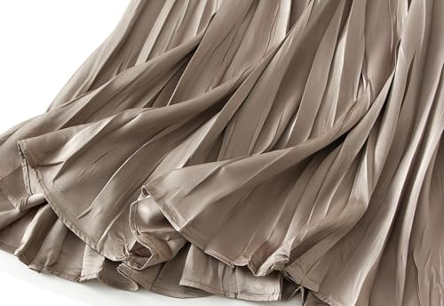 Women's Pleated Skirt Elegant A-Line High Waist Crinkled Midi Skirts Casual Summer Outfits2