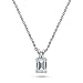 BERRICLE Rhodium Plated Sterling Silver Solitaire Anniversary Wedding Pendant Necklace Made with Swarovski Zirconia Emerald Cut 1 CTW