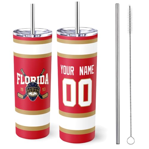 Image of ANTKING Florida Tumbler 20oz Travel Mug Custom Name Number Gifts | Stainless Steel Insulated Coffee Cup for Men Women