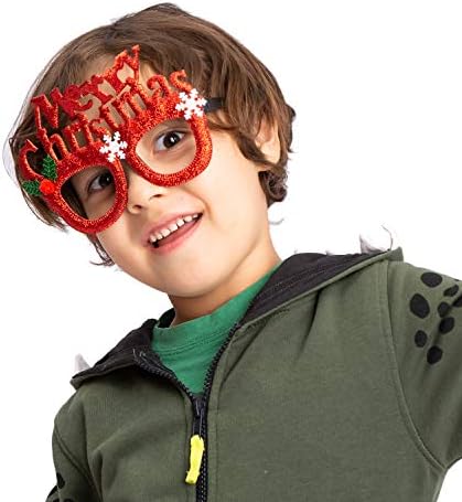 JOYIN 8 Pcs Christmas Headbands Christmas Party Glasses Frames Party Set, Christmas Funny Sunglasses and Hat Headwear for Xmas Holiday Parties Favors, Christmas Photo Booth Props (One Size Fits All)