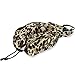 QMIN - Cuscino da viaggio con stampa leopardata, in memory foam, cuscino da collo ergonomico a forma di U, kit da viaggio per aerei, treno