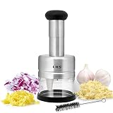 LHS Manual Food Chopper, Easy to Clean Onion Chopper Dicer, Stainless Steel Hand Chopper for Vegetab