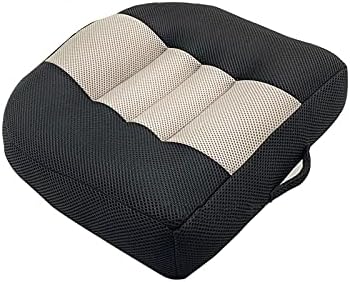 YYIJ Car Seat Cushion Car Booster Cushion, Non-slip Heightening Booster Mat Soft Chair Cushion Pad For Car Office Home (38 * 38 * 10cm), Black&gray, 38*38*10 cm