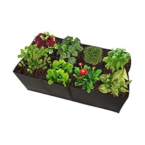 Yard Bags 2 Sizes – Square Plant Pots with 8 Divided Grids – Raised Garden Planter Fabric Bed for Plants, Flowers and Vegetables (Black) Adawd