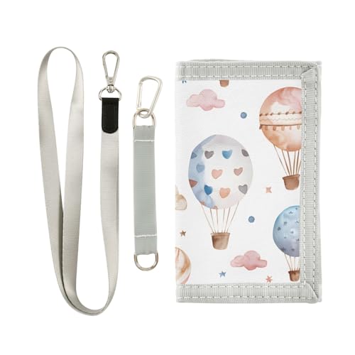 ALAZA Kids Wallets for Boys Girls Toddler Trifold Wallet Children Small Hot Air Balloons Cute with Zipper Coin Pocket