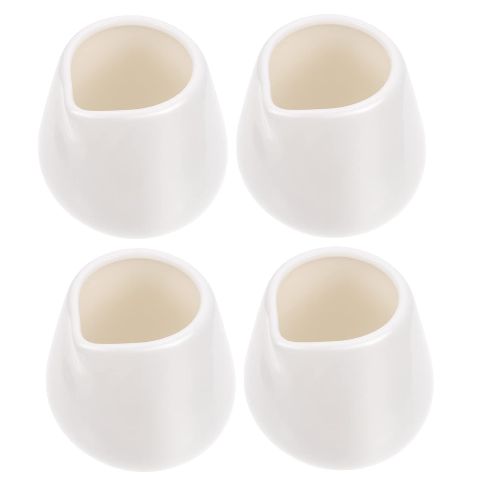 STOBAZA 4 Pcs Ceramic Milk Cup Mini Coffee Pot Mug Decorative Milk Cups Sauce Plating Art Jug Milk Creamer Jug Syrup Jar Server Mini Sauce Cups Sauce Serving Dish Condiment Ceramics White