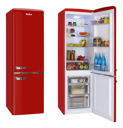 Amica Kühlschrank KGCR 387 100 R Retro Kühl-Gefrierkombination