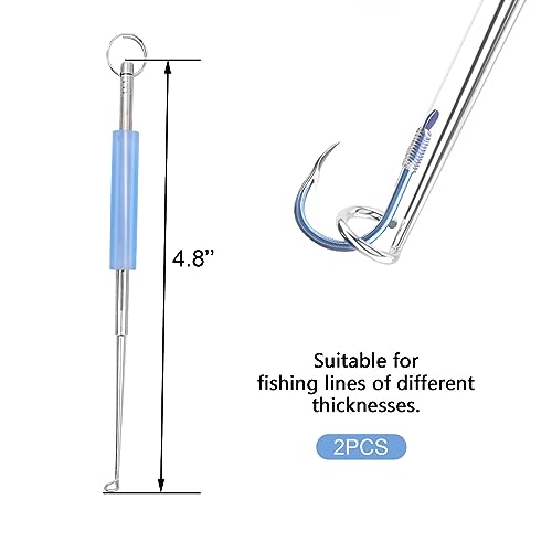 Medsuo 2pcs Stainless Steel Fishing Unhooking Disgorgers Portable Fishing Hook Remover Tools Fishing Supplies for Lake Fishing River Fishing Sea Fishing - Thumbnail 7
