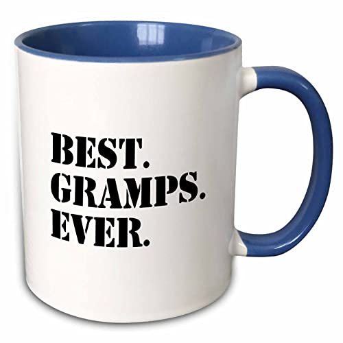3dRose Best Gramps Ever - Granddad Grandpa Nicknames 15oz Two-Tone Blue Mug