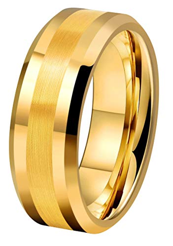 CROWNAL 6mm 8mm 10mm Silver/Gold Tungsten Carbide Wedding Band Ring Engraved I Love You Men Women Brushed Strip Beveled Edge Size 4 To 172
