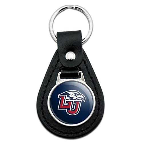 GRAPHICS & MORE Black Leather Liberty University Primary Logo Keychain