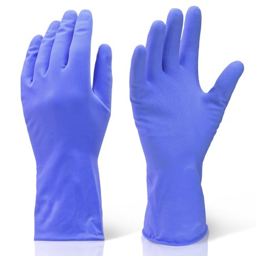 X2 Pairs of The Chemical Hut Extra Large Blue Industrial Cleaning and Washing Up Rubber Gloves XL.