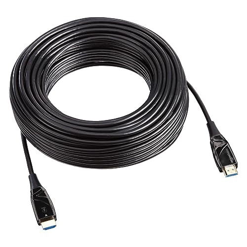 Amazon Basics HDMI Fiber Optic Cable, 18Gbps High-Speed, 4K@60Hz, 2160p, 48-Bit Color, Gold Plated, Slim and Flexible, Audio Return, Ethernet Ready, for Gaming Consoles, 100 ft, Black by Amazon Basics - Image 3