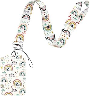Aocar Lanyard with Hard Card Case, Neck Strap with ID Badge Holder for Offices, Keys, Credit Card, Wallet (Black Cat)