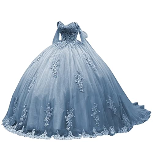 Ftupza Off Shoulder Quinceanera Dresses Puffy Tulle Ball Gowns for Vestido de 15 años Lace Appliques Prom Dress Ftu01