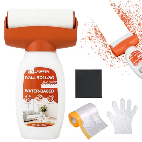 Lruffen White-Paint White Paint for Wall - 17.6oz White Touch Up Paint for Walls 2-in-1 Brush and Paint Wall Cleaner Water Based Low VOC