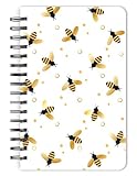 Busy Bees | 5.25 x 8.25 Inch Compact Wire Journal | Non-Dated | Foil Stamped Cover | BrownTrout | Planning Stationery Diary