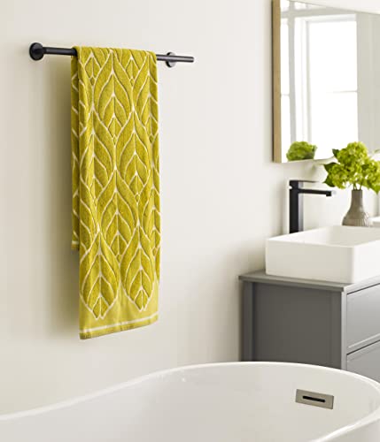 Image of Amerock Arrondi 24 inch Matte Black Towel Bar | Decorative bathroom hardware in durable Stainless Steel construction; mounting hardware included for easy installation