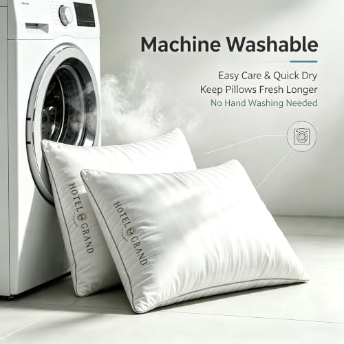 Image of Hotel Grand Luxury Bed Pillows King Size Set of 2, Machine Washable
