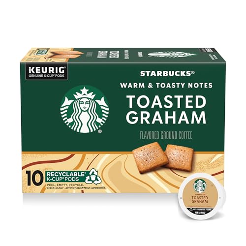 Image of Starbucks K-Cup Coffee Pods, Flavored Hot or Iced Coffee, Toasted Graham, 10 Keurig Pods