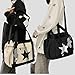 SAANG & JAT Star Messenger Bag, Vintage Star Tote Bag Y2K, Cute Aesthetic Crossbody Bag For Women, Fashion Shoulder Bag For Travel Bags (White), Large