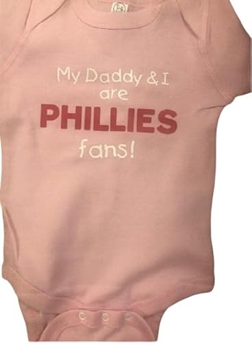 Teesbytini My Daddy And I Are Phillies Fans Baby One Piece Philadelphia Bodysuit Bryce Harper thumb #1