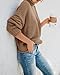 Saodimallsu Womens Turtleneck Oversized Sweaters Batwing Long Sleeve Pullover Loose Chunky Knit Jumper Khaki