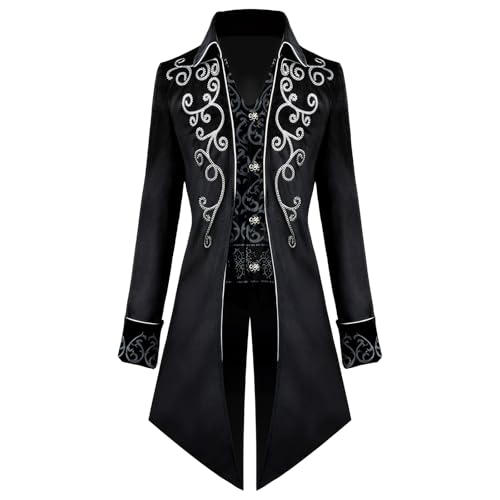 YORDET Steampunk Tailcoat - Chaqueta retro gótica medieval para