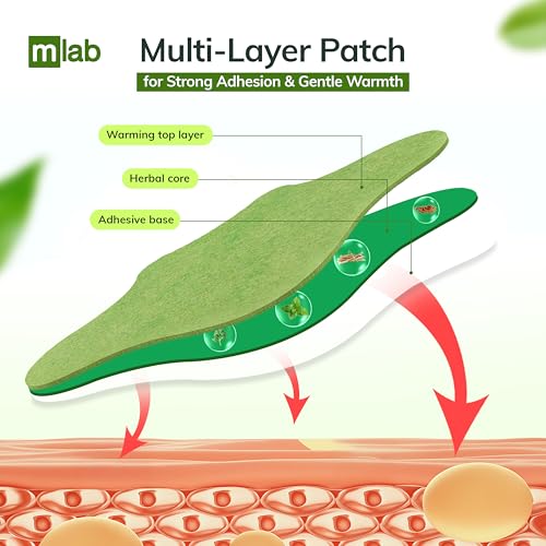 Image of FlexiBack Warming Herbal Back Pain Patches with 12-Hour Extra Strength & Adhesion - Bone-on-Bone, Spinal Joint Inflammation & Muscle Strain Support - 12 Heat Patches for Lower Back Pain Relief