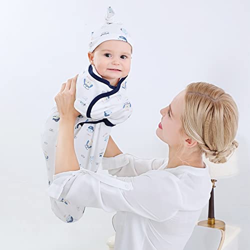 Image of insular Baby Swaddle Wrap, Swaddle Blanket for Newborn and Infant, Adjustable Swaddling Set for Boy and Girl, Soft Cotton Baby Sleep Sack 3 Pack, Pirate, Medium(3-6 Month)
