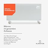 Klarstein Elektroheizung, Konvektor-Heizung mit Bodenrollen, Mobile Elektroheizung Energiesparend, Leise Heizung Elektrisch, Standgerät Heizkörper Elektrisch mit Thermostat & App-Steuerung, 2000 W - 5