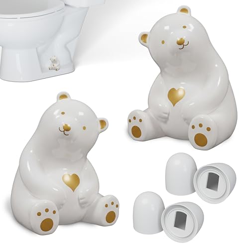 MENNTY Ceramic Polar Bear Toilet Bolt Caps Decorative Bathroom Decor 6pcs