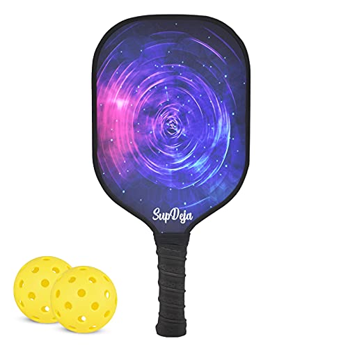 SupDeja USAPA Quality Pickleball Paddle Lightweight Pickle Ball Racket Polypropylene Honeycomb Core Carbon Fiber Face Non-Slippery Handle Men Women