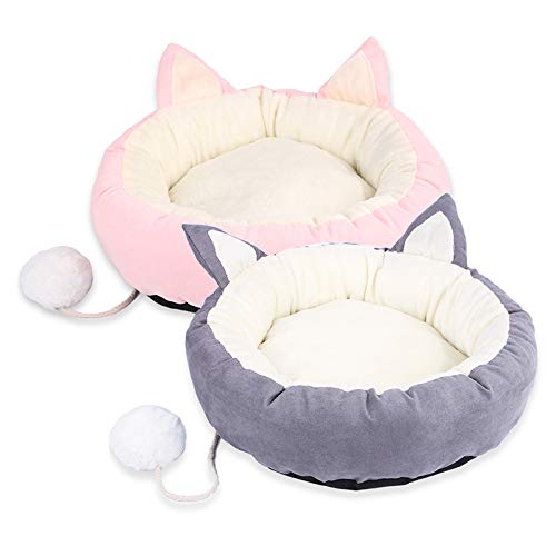 kangle – Cama calmante para cães e gatos, macia, lavável, confortável, rosquinha, cama redonda para