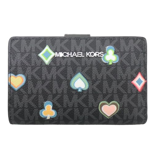 [マイケルコース] MICHAEL KORS 財布(二つ折り財布) 35F5STVF6U ブラック ジェット セット トラベル シグネチャー ラスベガス プリント ミディアム ビルフォールド ジップ コンパクト ウォレット レディース [アウトレット品] [ブランド] [並行輸入品]