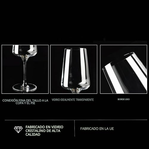 Miniatura 9 de Krosno Copas De Vino Tinto Diseño Elegante Juego De 6 500 Ml Colección Infinity Ideal Para Casa, Restaurantes Y Recepciones Apto Para Lavavajillas Cristal Sin Plomo