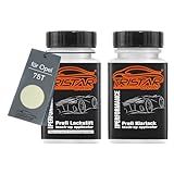 TRISTARcolor Pintura automotriz Set de lápices de retoque para Opel 75T Guacomole/Guacamole White Pintura base pintura transparente, 50 ml cada uno